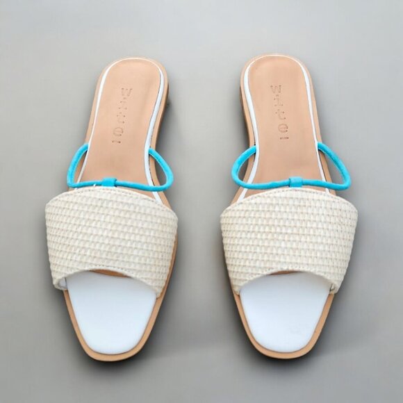 WITE 3 Colored Pop Slider Raffia Sandals - Picture 1 of 11